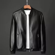 2026 Autumn New Men Black Biker PU Leather Coat Korean
