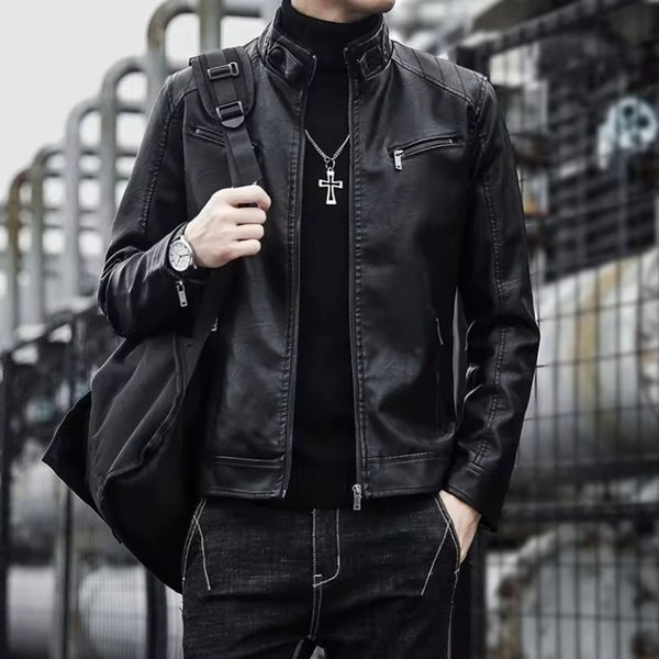 Men Leather Suit Jacket Men Slim Fit Short Coat Men Fashion Leather
